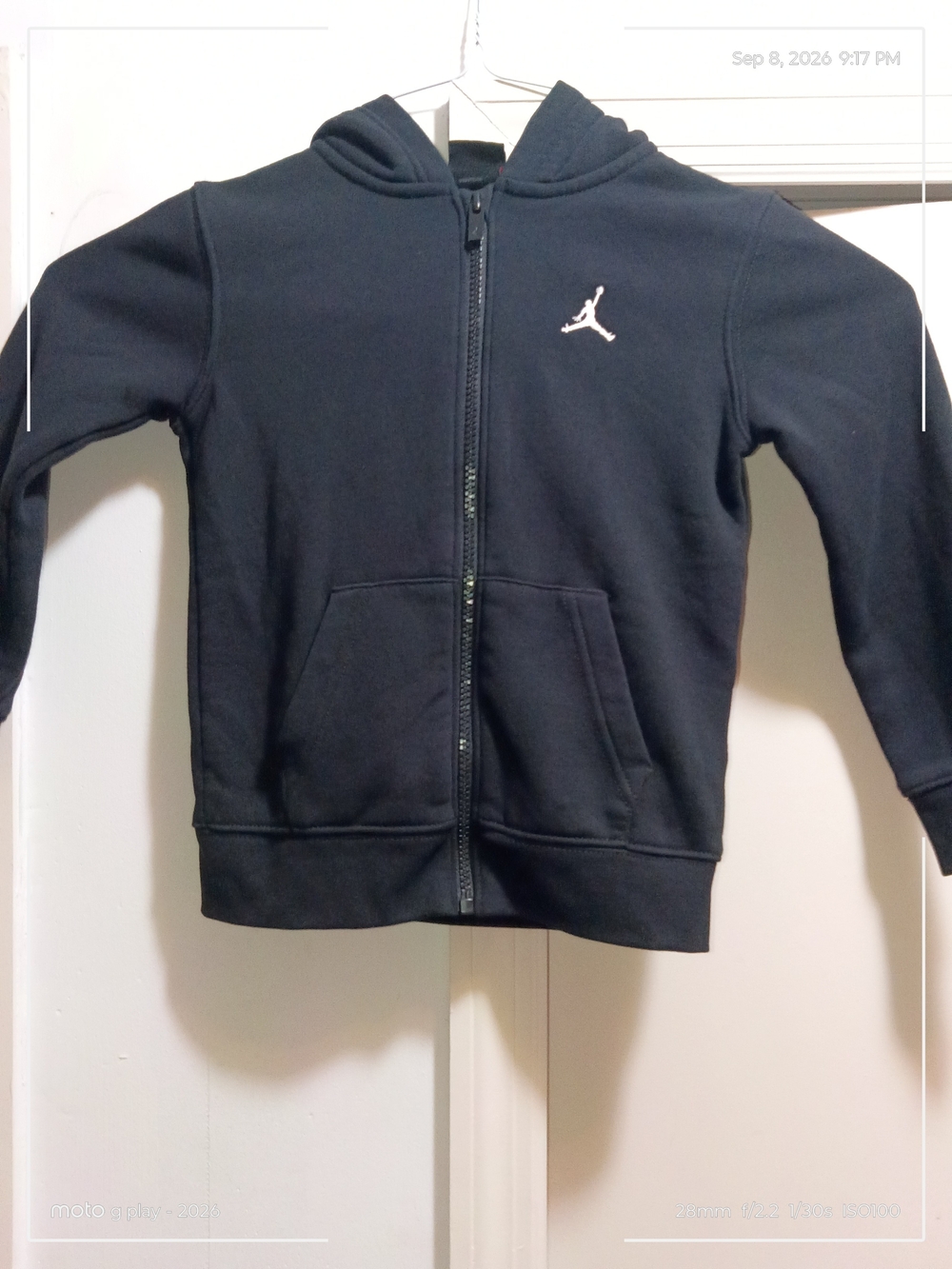 Jordan Kids' Black Zip-Up Hoodie